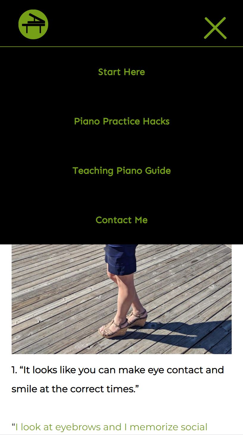 profile screenshot showing goals